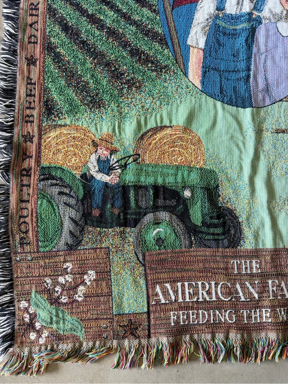 The American Farmer Patriotic Throw Decor